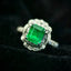 14K GOLD 2.35 CTW VIVID GREEN NATURAL EMERALD & DIAMOND RING