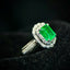 14K GOLD 2.35 CTW VIVID GREEN NATURAL EMERALD & DIAMOND RING