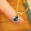 14K GOLD 1.0 CT NATURAL SAPPHIRE & DIAMOND NECKLACE