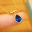 14K GOLD 1.0 CT NATURAL SAPPHIRE & DIAMOND NECKLACE