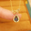 14K GOLD 1.0 CT NATURAL SAPPHIRE & DIAMOND NECKLACE