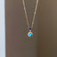 14K GOLD 0.32 CTW NATURAL OPAL & SAPPHIRE NECKLACE