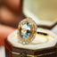 14K GOLD 1.4 CT NATURAL AQUAMARINE & DIAMOND RING