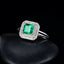 14K GOLD 0.95 CT VIVID GREEN NATURAL EMERALD & DIAMOND RING