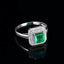 14K GOLD 0.95 CT VIVID GREEN NATURAL EMERALD & DIAMOND RING
