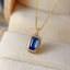 14K GOLD 0.70 CT NATURAL SAPPHIRE & DIAMOND NECKLACE