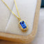 14K GOLD 0.70 CT NATURAL SAPPHIRE & DIAMOND NECKLACE