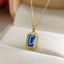 14K GOLD 0.70 CT NATURAL SAPPHIRE & DIAMOND NECKLACE