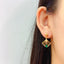 14K GOLD 1 CT VIVID GREEN NATURAL EMERALD & DIAMOND EARRINGS