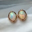14K GOLD 4.00 CT NATURAL OPAL & DIAMOND EARRINGS