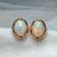 14K GOLD 4.00 CT NATURAL OPAL & DIAMOND EARRINGS