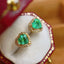 14K GOLD 1.00 CT NATURAL EMERALD & DIAMOND EARRINGS