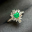 14K GOLD 1.21 CTW VIVID GREEN NATURAL EMERALD & DIAMOND RING/PENDANT( WITHOUT CHAIN )