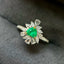 14K GOLD 1.21 CTW VIVID GREEN NATURAL EMERALD & DIAMOND RING/PENDANT( WITHOUT CHAIN )