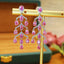 14K GOLD 7.56 CTW NATURAL PADPARADSCHA SAPPHIRE & DIAMOND EARRINGS