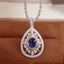 14K GOLD 1.17 CTW NATURAL SAPPHIRE & DIAMOND PENDANT( WITHOUT CHAIN )