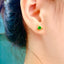 14K GOLD 0.7 CT VIVID GREEN NATURAL EMERALD & DIAMOND EARRINGS