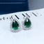 14K GOLD 2.72 CTW VIVID GREEN NATURAL TSAVORITE & DIAMOND EARRINGS