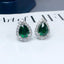 14K GOLD 2.72 CTW VIVID GREEN NATURAL TSAVORITE & DIAMOND EARRINGS