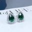 14K GOLD 2.72 CTW VIVID GREEN NATURAL TSAVORITE & DIAMOND EARRINGS