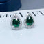 14K GOLD 2.72 CTW VIVID GREEN NATURAL TSAVORITE & DIAMOND EARRINGS