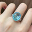 14K GOLD 8.90 CTW NATURAL AQUAMARINE & DIAMOND RING