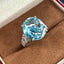 14K GOLD 8.90 CTW NATURAL AQUAMARINE & DIAMOND RING