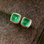 14K GOLD 2 CT NATURAL EMERALD EARRINGS