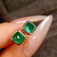 14K GOLD 2 CT NATURAL EMERALD EARRINGS