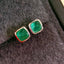 14K GOLD 2 CT NATURAL EMERALD EARRINGS