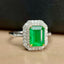 14K GOLD 1.35 CT VIVID GREEN NATURAL EMERALD & DIAMOND RING