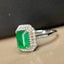 14K GOLD 1.35 CT VIVID GREEN NATURAL EMERALD & DIAMOND RING