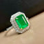 14K GOLD 1.35 CT VIVID GREEN NATURAL EMERALD & DIAMOND RING