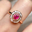 14K GOLD 0.58 CT NATURAL RUBY & DIAMOND RING