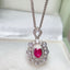 14K GOLD 0.80 CT NATURAL RUBY & DIAMOND & SAPPHIRE PENDANT( WITHOUT CHAIN )
