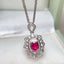 14K GOLD 0.80 CT NATURAL RUBY & DIAMOND & SAPPHIRE PENDANT( WITHOUT CHAIN )