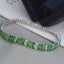 14K GOLD 12.35 CT VIVID GREEN NATURAL TSAVORITE & DIAMOND BRACELET