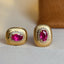 14K GOLD 0.68 CT NATURAL RUBY & DIAMOND EARRINGS