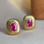 14K GOLD 0.68 CT NATURAL RUBY & DIAMOND EARRINGS