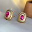 14K GOLD 0.68 CT NATURAL RUBY & DIAMOND EARRINGS