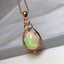 14K GOLD 2.80 CT NATURAL OPAL & DIAMOND PENDANT( WITHOUT CHAIN )