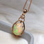 14K GOLD 2.80 CT NATURAL OPAL & DIAMOND PENDANT( WITHOUT CHAIN )