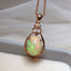 14K GOLD 2.80 CT NATURAL OPAL & DIAMOND PENDANT( WITHOUT CHAIN )