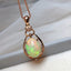 14K GOLD 2.80 CT NATURAL OPAL & DIAMOND PENDANT( WITHOUT CHAIN )