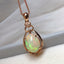 14K GOLD 2.80 CT NATURAL OPAL & DIAMOND PENDANT( WITHOUT CHAIN )