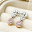 14K GOLD 1.06 CTW NATURAL PINK DIAMOND & DIAMOND EARRINGS