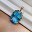 14K GOLD 23.50 CT NATURAL TOPAZ & SAPPHIRE PENDANT( WITHOUT CHAIN )