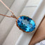 14K GOLD 23.50 CT NATURAL TOPAZ & SAPPHIRE PENDANT( WITHOUT CHAIN )