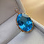 14K GOLD 23.50 CT NATURAL TOPAZ & SAPPHIRE PENDANT( WITHOUT CHAIN )