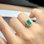 14K GOLD 1.60 CT VIVID GREEN NATURAL EMERALD & DIAMOND RING